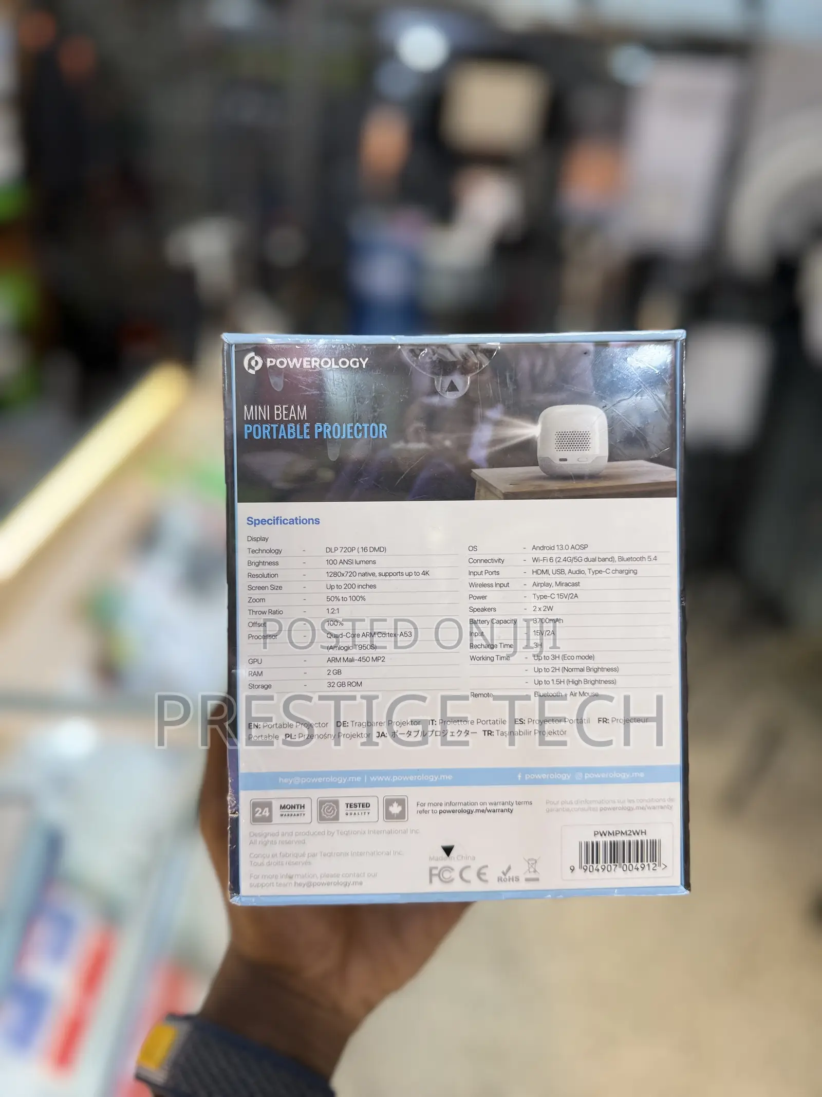 Powerology Mini Beam Portable Projector