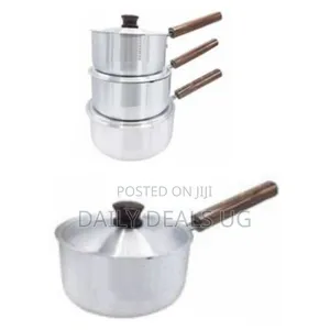 6 Piece Stainless Steel Saucepans Cookware Pot With Wooden Handles