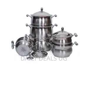 Regail 12 Piece Heavy Stainless Steel Saucepans Cookware Pots - Silver