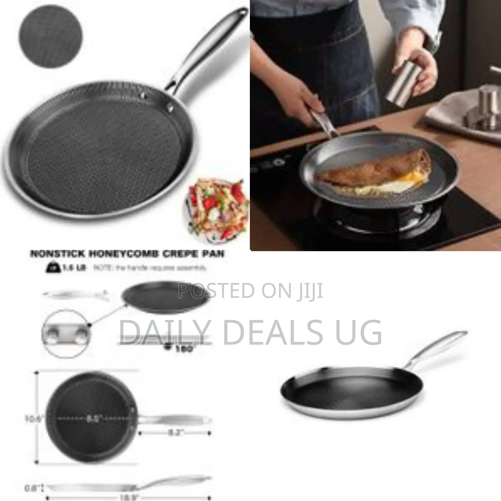 28cm Honeycomb Crepe Pan Nonstick Breakfast Steak Pancake Pan