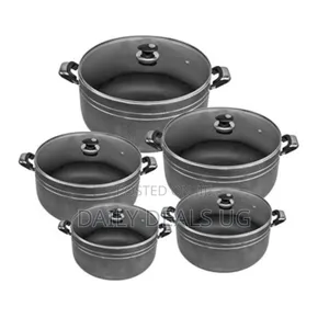 Tornado 10 Piece Tornado Non-Stick Saucepan Cookware Pots, Black