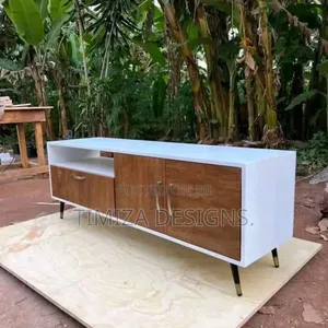 White and Brown Tv Stand