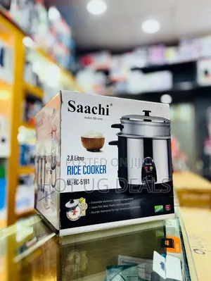 Saachi Electric 2.8 L Rice Cooker With Steamer - Silver & Black
