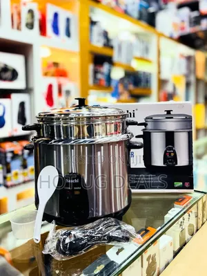 Saachi Electric 2.8 L Rice Cooker With Steamer - Silver & Black