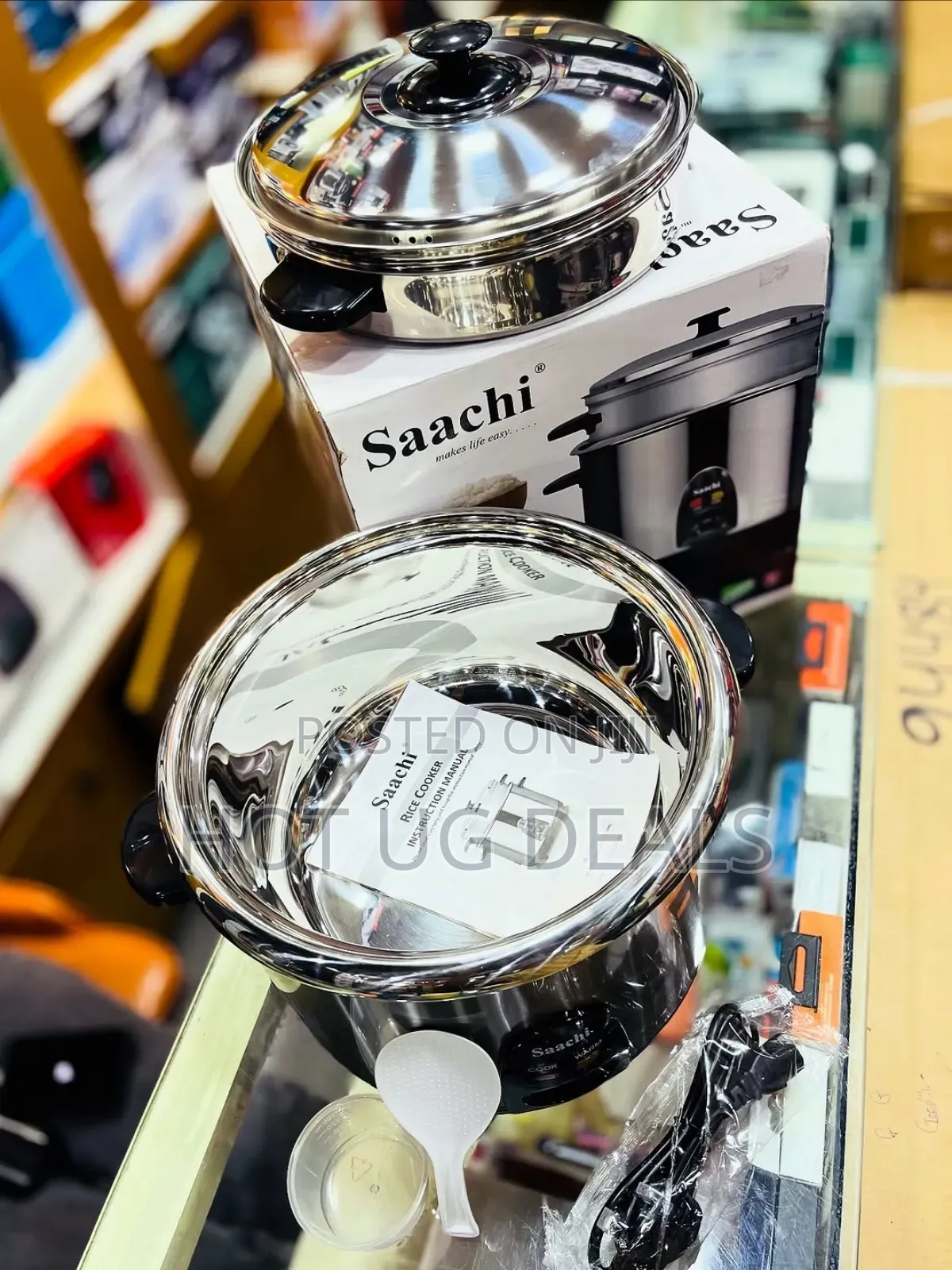 Saachi Electric 2.8 L Rice Cooker With Steamer - Silver & Black