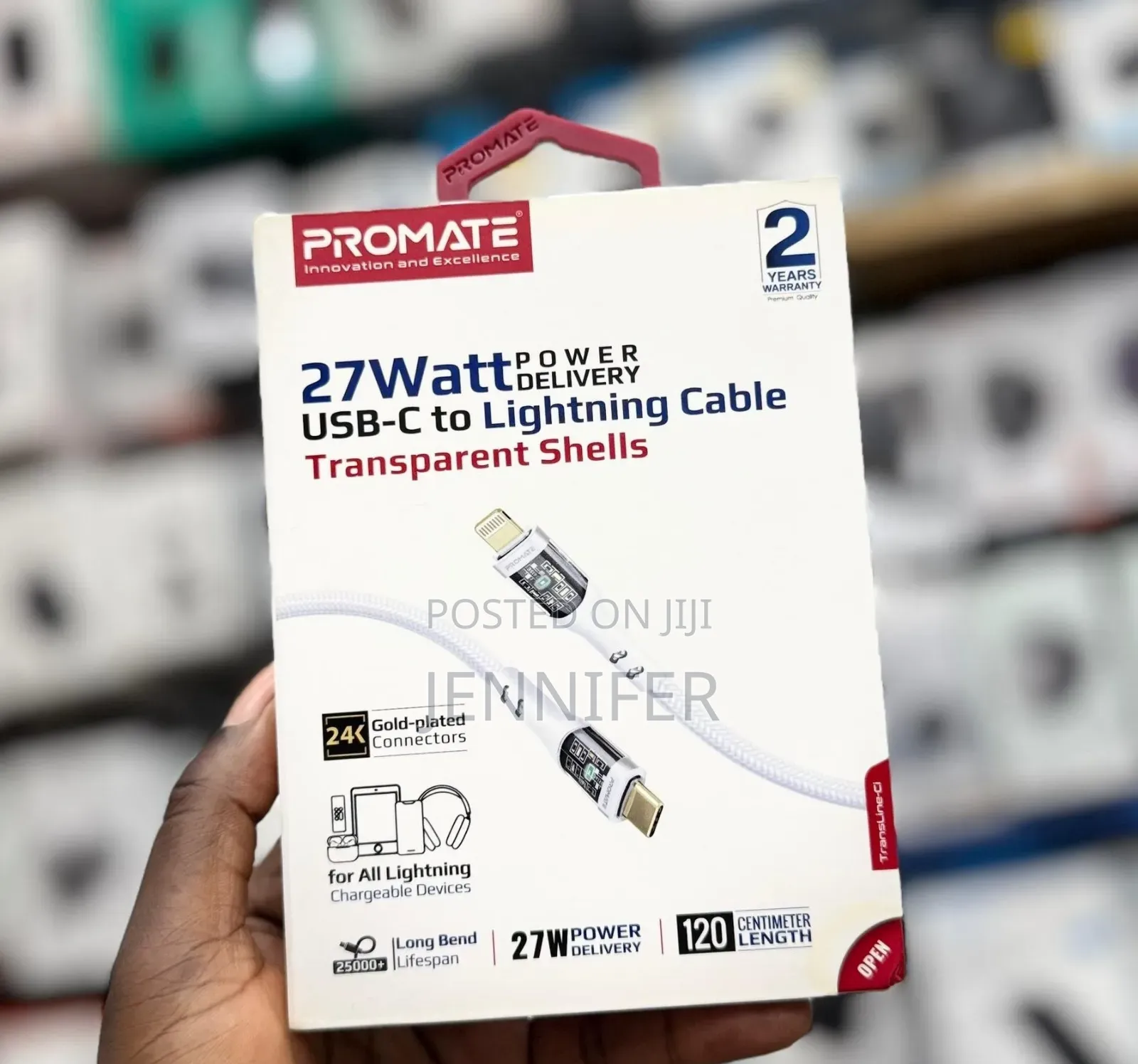 Promate 27w Power Delivery Usb-C to Lightning Cable