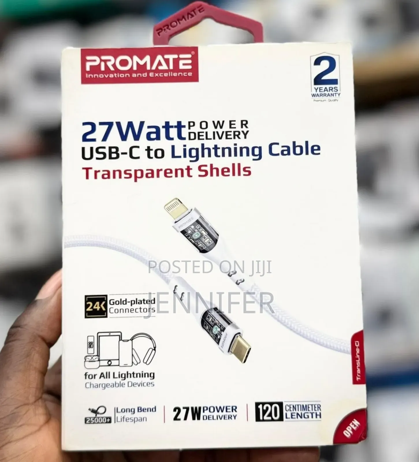 Promate 27w Power Delivery Usb-C to Lightning Cable