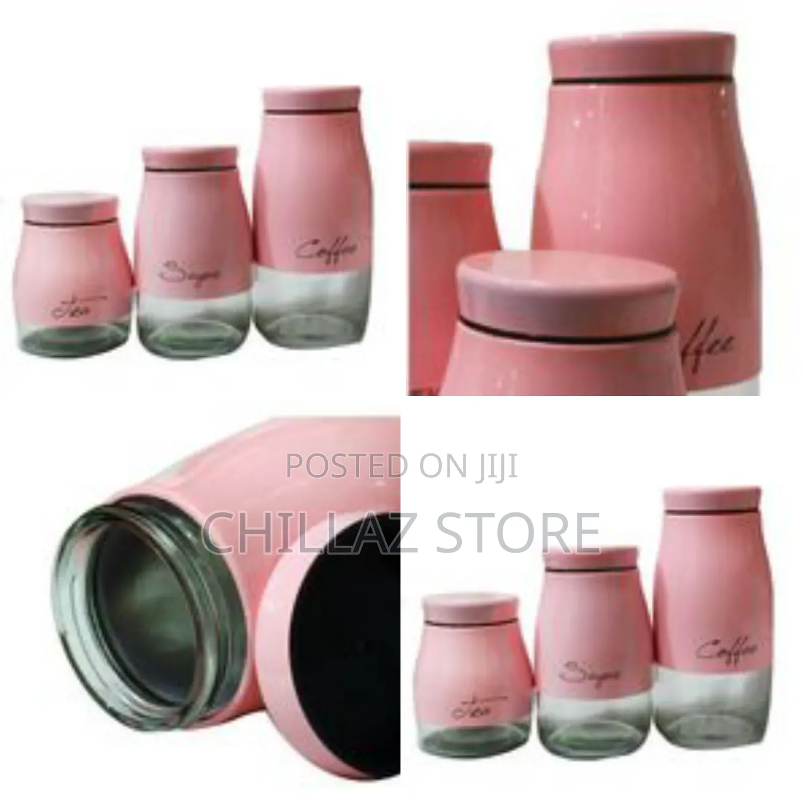 Ceramic Canisters for Sugar, Tea and Coffee.
