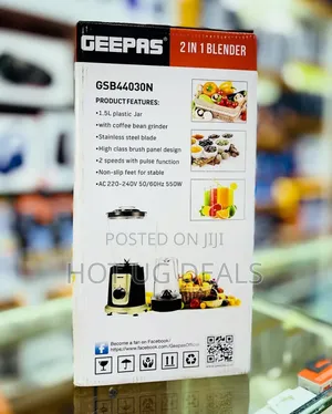 Geepas 2-in-1 Multifunctional Electric Juice Blender With Grinder