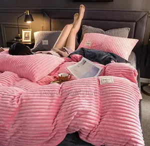 Pink Coral Velvet Duvet With 2 Pillow Cases