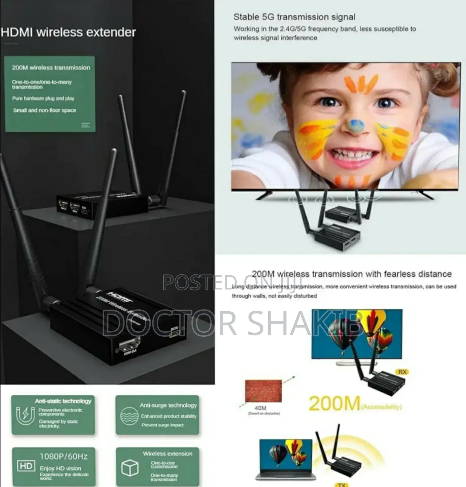 Brand New 200m Hdmi Wireless Extender