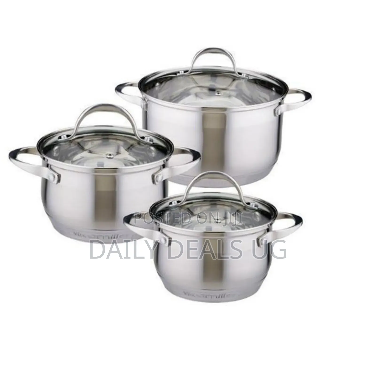 Kamill 3 Piece Stainless Steel Saucepans/Cookware - Silver
