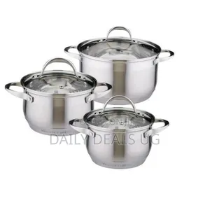 Kamill 3 Piece Stainless Steel Saucepans/Cookware - Silver