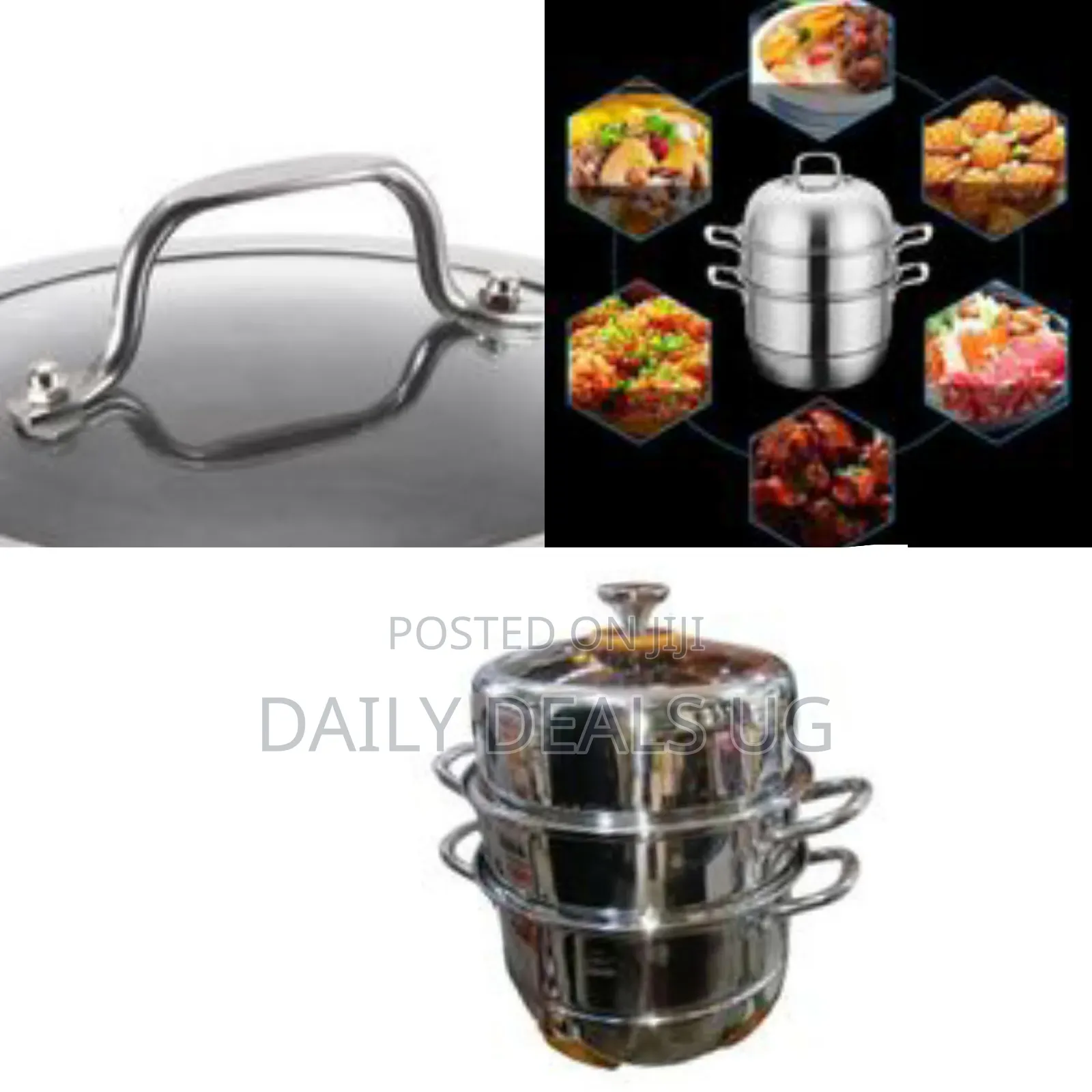 28cm - 3 Layer Stainless Steel Food Saucepan and Steamer Soup Pot