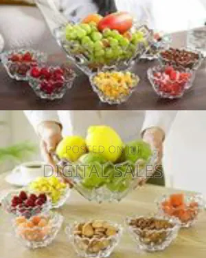 Delisoga 7 Piece Crystal Glass Bowl Set Decorative Fruit Bowl Set