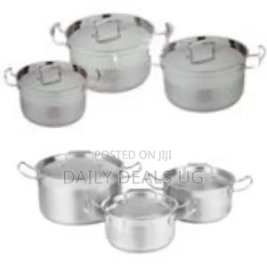 6 Pieces of Heavy Stainless Steel Saucepans Cookware, Silver