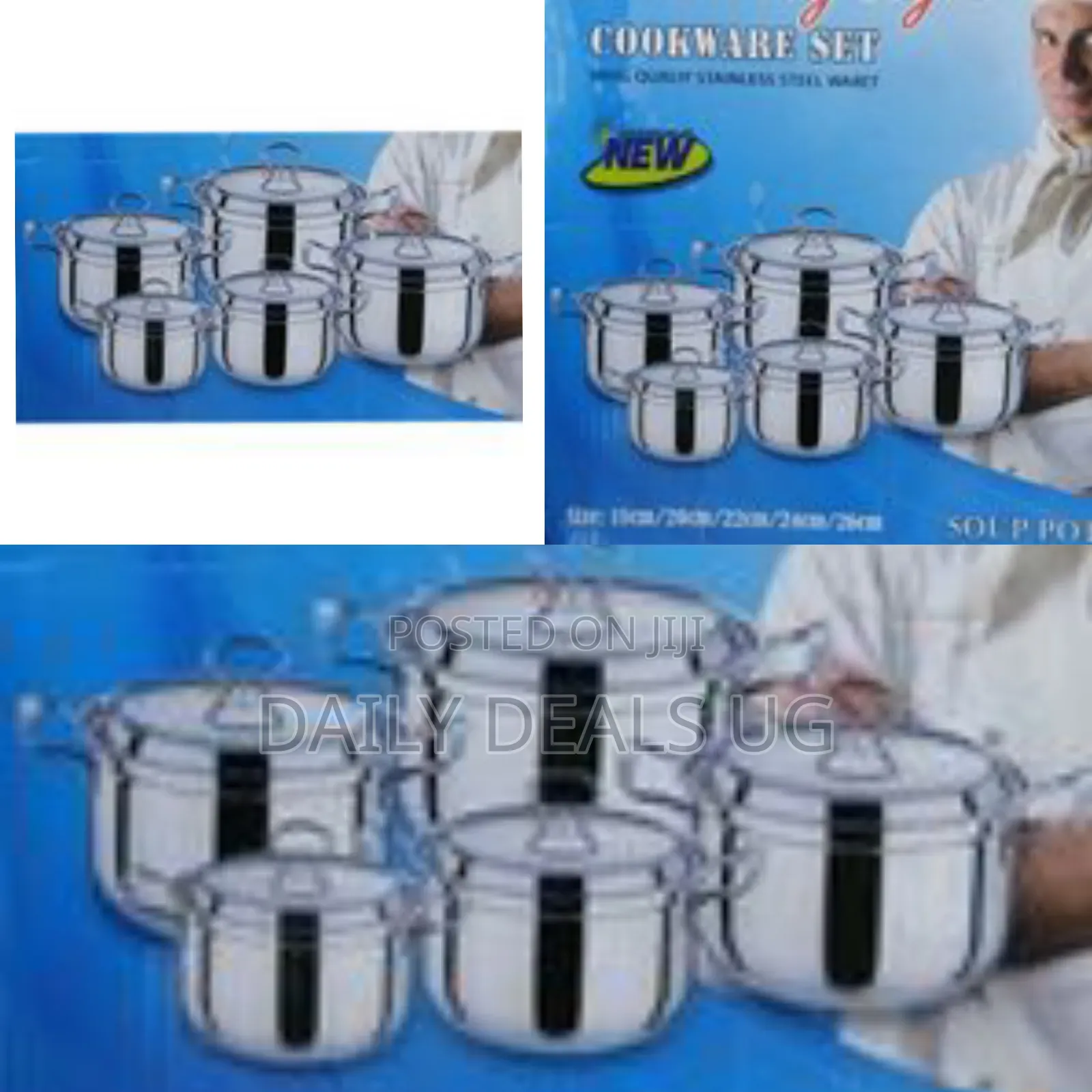 10 Piece Stainless Steel Saucepans Cookware Pots, Silver