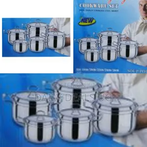 10 Piece Stainless Steel Saucepans Cookware Pots, Silver
