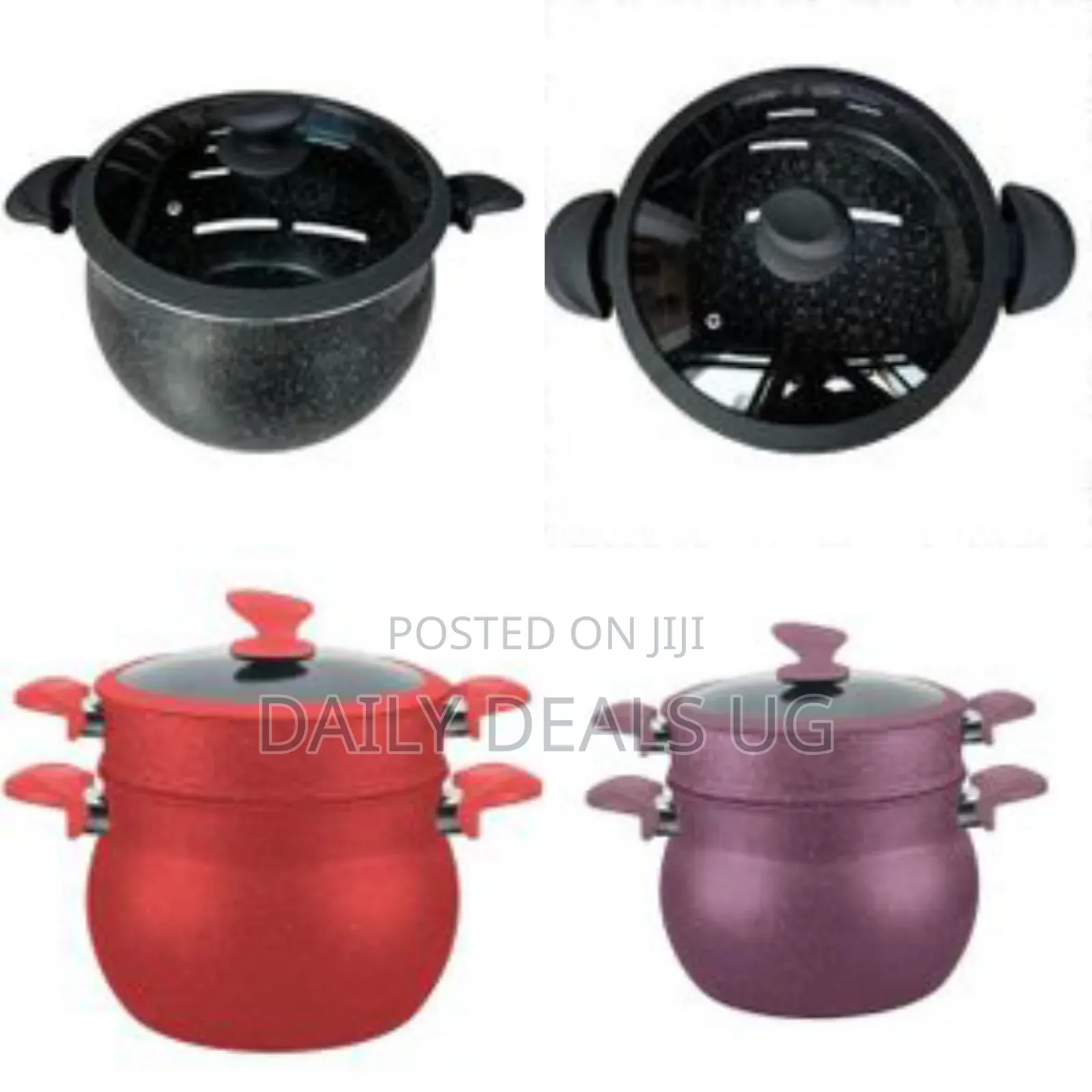 8 L Aluminum Moroccan Style Steamer Non-Stick Aluminum 2 Tier