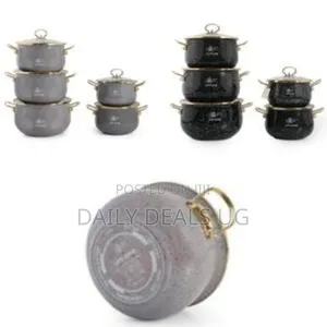 Life Smile 10 Pieces of Granite Non-Stick Enamel Serving/Saucepans
