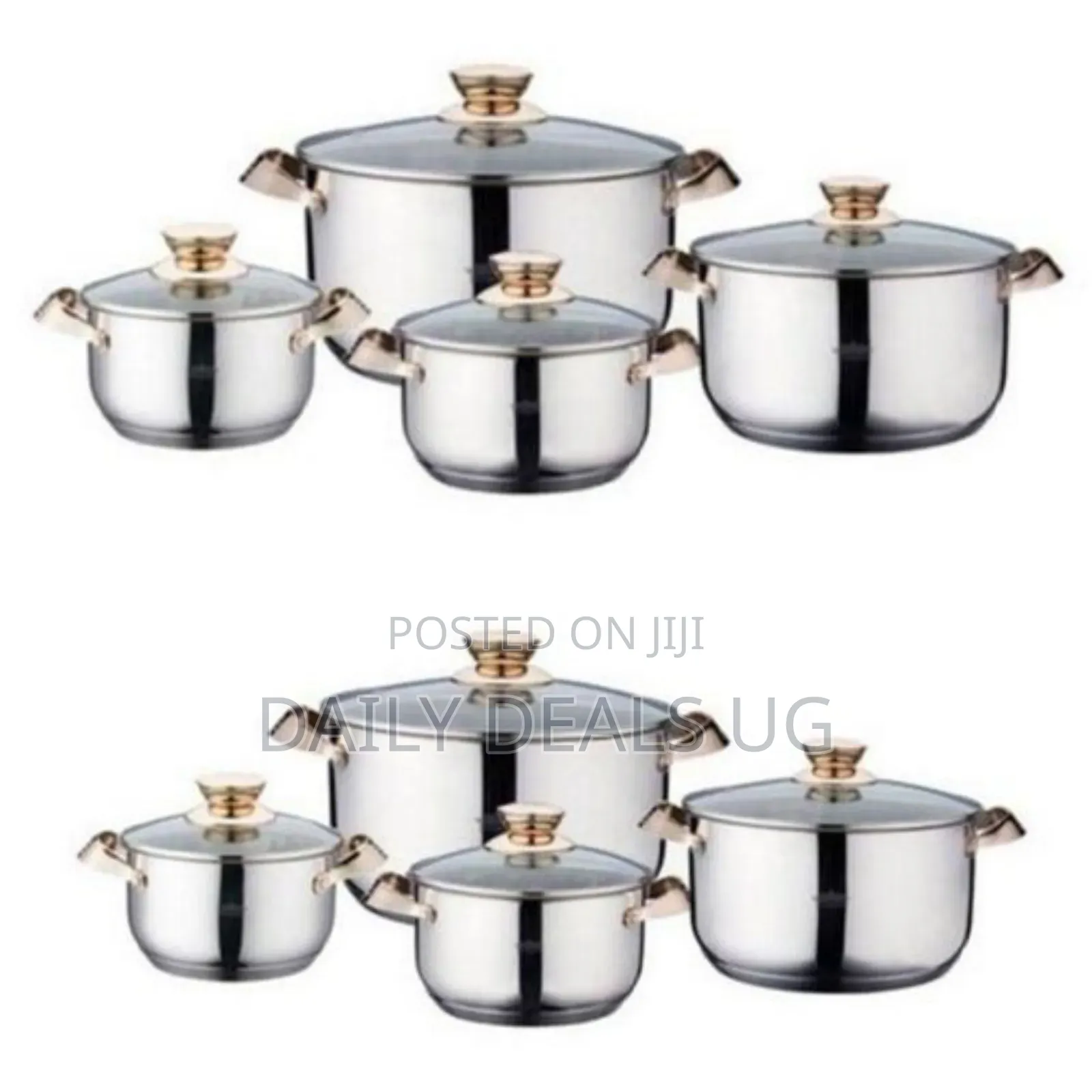 8 Stainless Steel Saucepans Cooking Pots- Silver