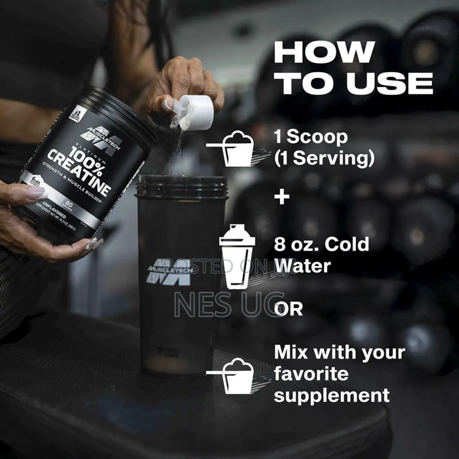 Muscletech 100% Platinum Creatine Monohydrate Powder - 400g