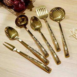 Stainless Steel Kitchen Utensil Set With a Stand