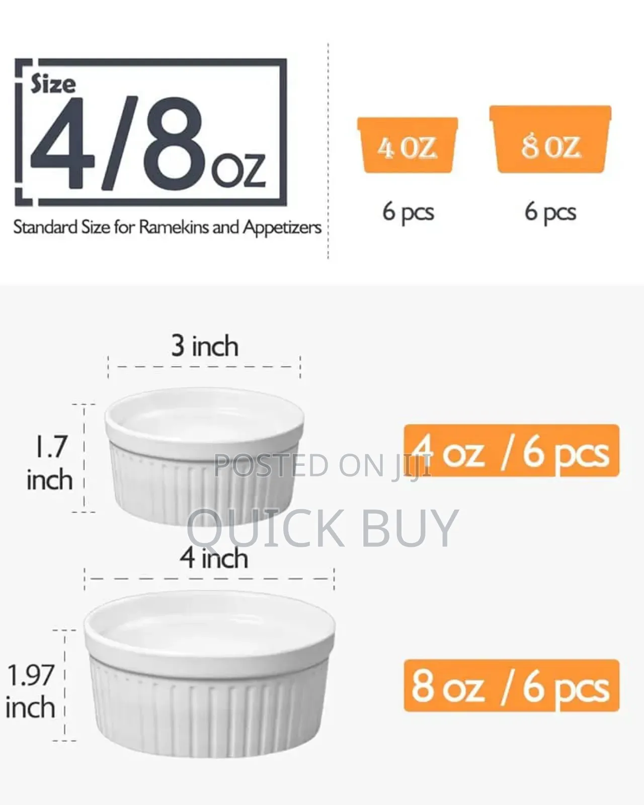 12pcs 8inch Ramekins Bowls Set