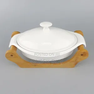 White Ceramic Casserole Dish With a Lid