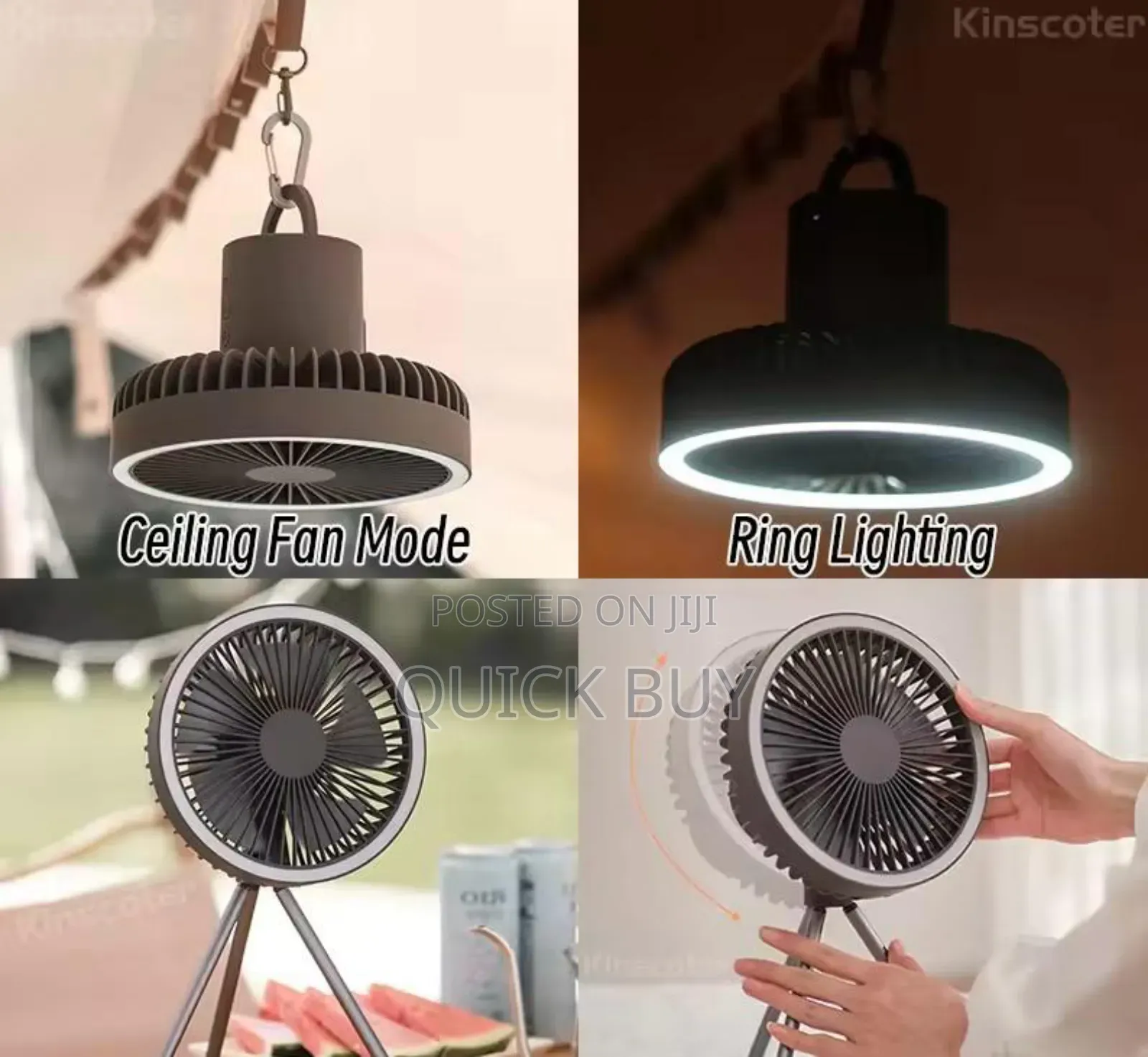 Multifunctional Outdoor Camping Fan With Led Lighting