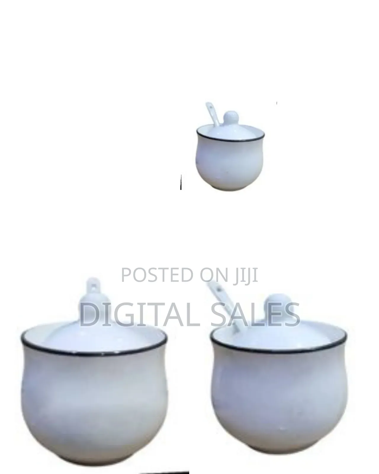 Round Ceramic Spice Sugar Bowl Dish