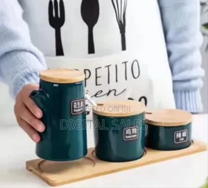 3 Piece Sugar Bowl, Coffee,Tea Canister Milk Jar Set
