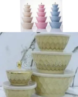 Salad Bowl Set With Lid, 5-Piece Plastic Mixing Bowl, Stackable Mixing
