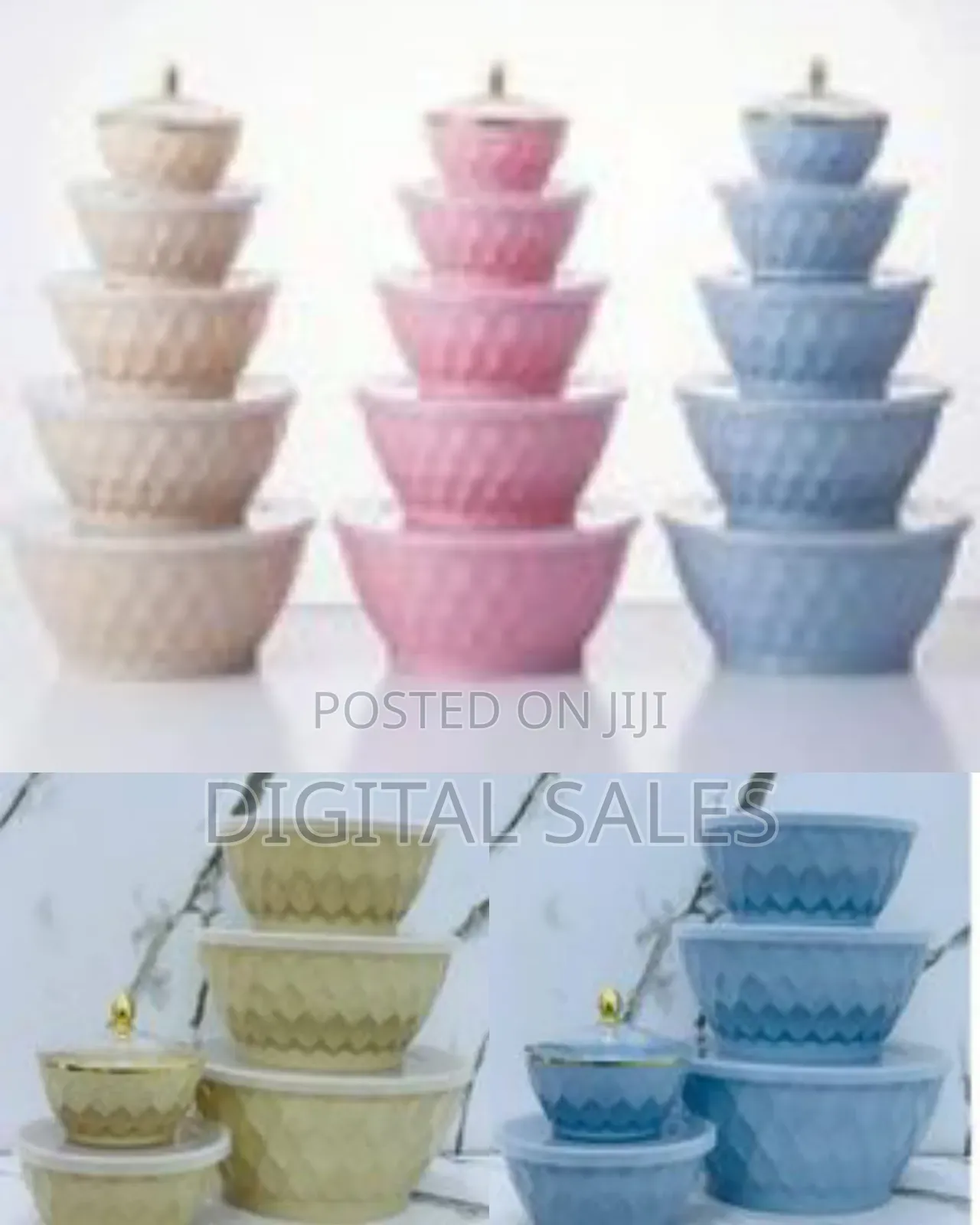 Salad Bowl Set With Lid, 5-Piece Plastic Mixing Bowl, Stackable Mixing