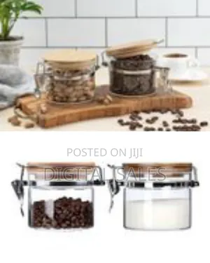 3pc Airtight Storage Pantry Food Glass Jars With Bamboo Clamp Lids-