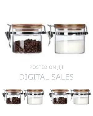 3pc Airtight Storage Pantry Food Glass Jars With Bamboo Clamp Lids
