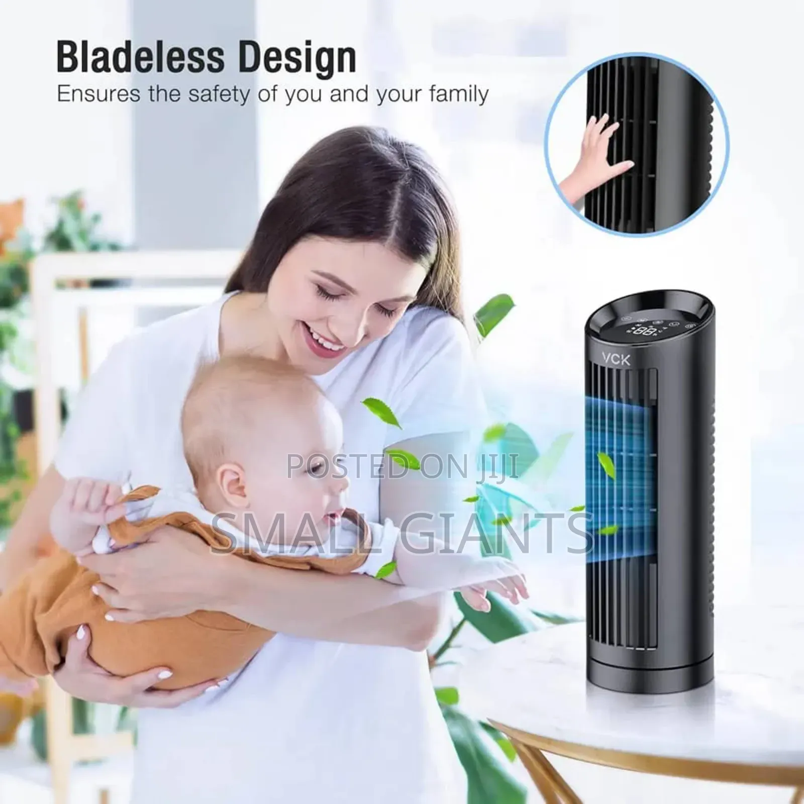 New Digital Silent Bladeless Tower Fan