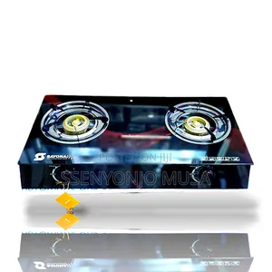 Sayona Sb-208b Auto Ignition Gas Cooker-2 Burners, Glass Top