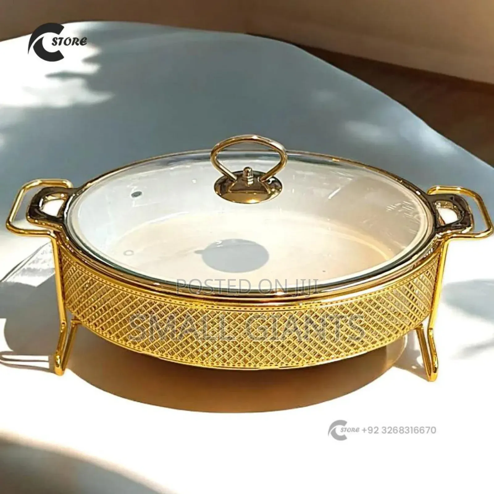 Luxury Gold Ceramic Oval Chafing Dish