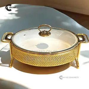 Luxury Gold Ceramic Oval Chafing Dish