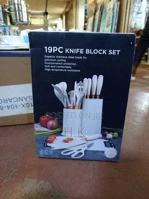 19-Piece Kitchen Utensil and Knife Block Set.