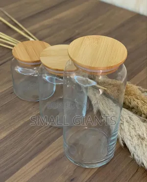 Transparent Glass Jar Set With Bamboo Airtight Lids