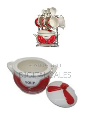15-Piece Ceramic Soup Bowls Cups