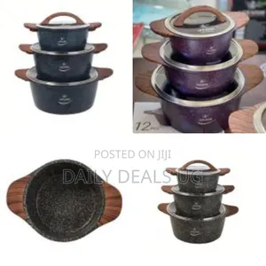 Life Smile Granite Induction Cookware Set, 20-24-28 Cm, Aluminium