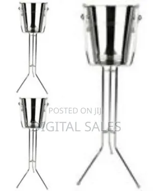 Outdoor Stainless Steel Champaign,Wine Ice Bucket With Stand,Silver