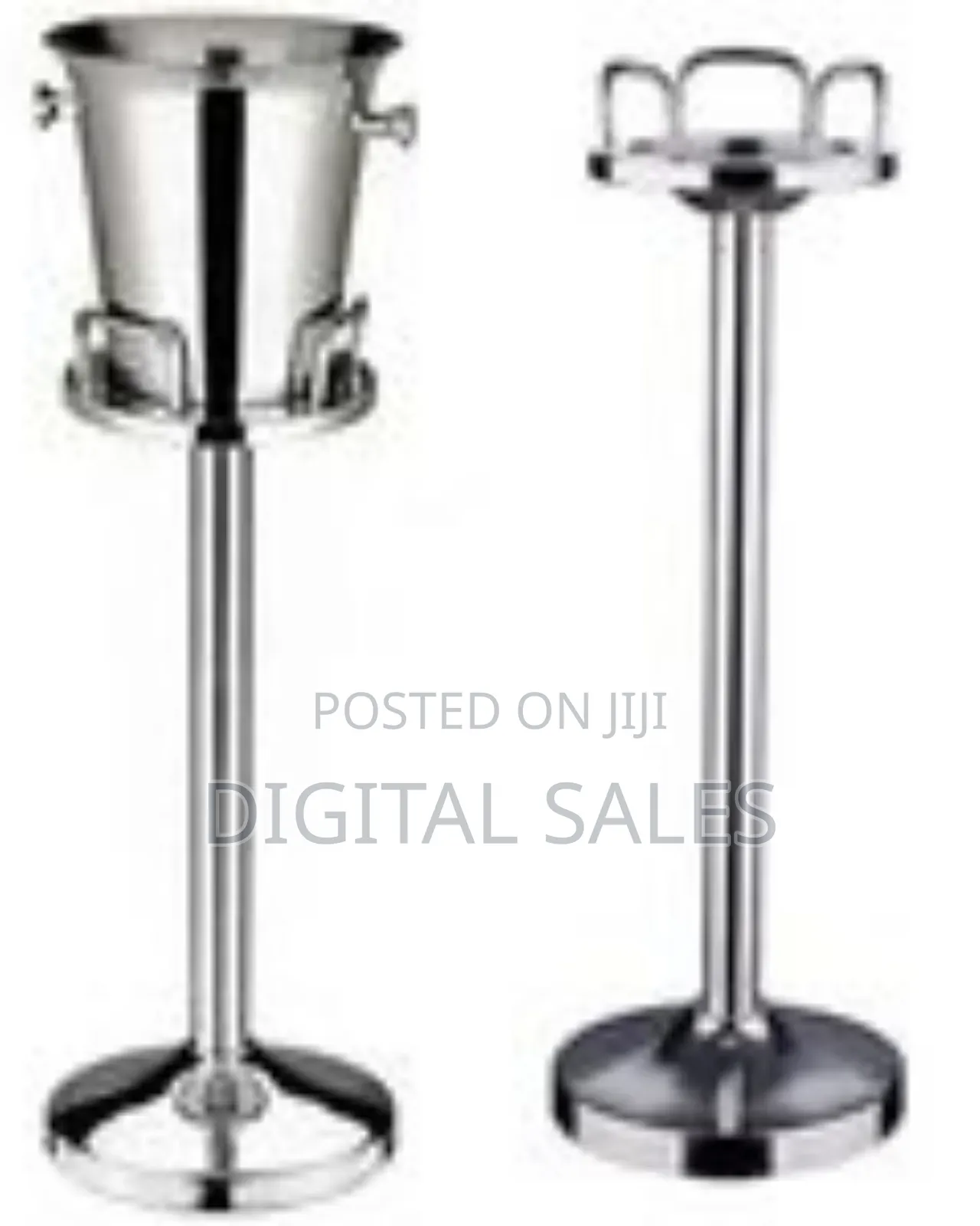 Stainless Steel Champaign,Wine Ice Bucket Stand Holder -Silver