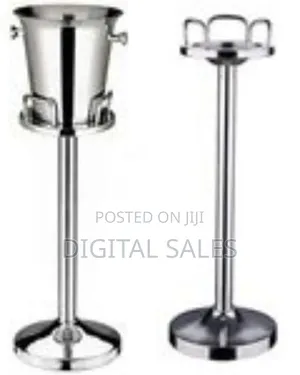 Stainless Steel Champaign,Wine Ice Bucket Stand Holder -Silver
