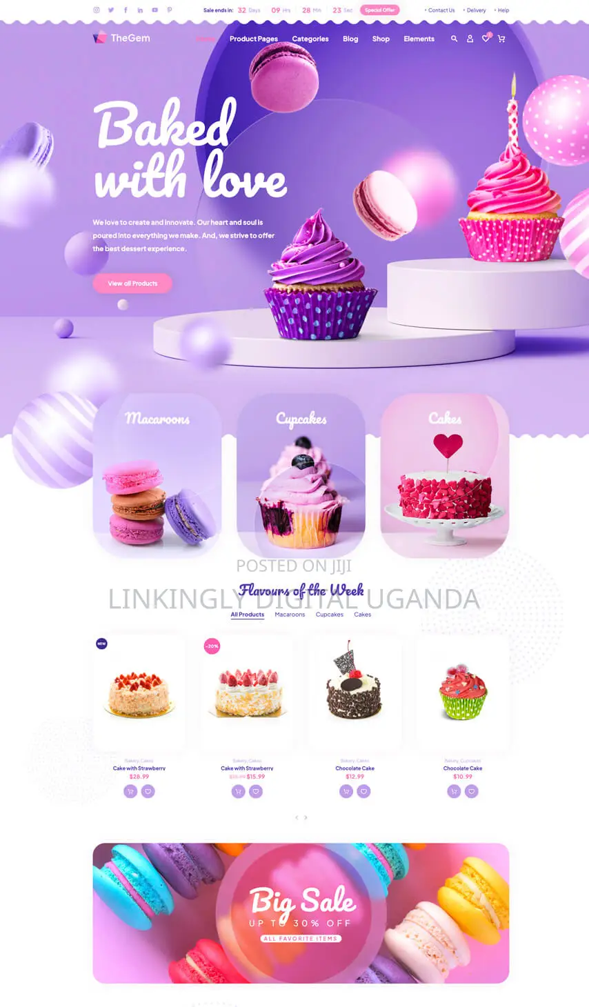 Professional Cake Shop Websites With Free Seo Hosting