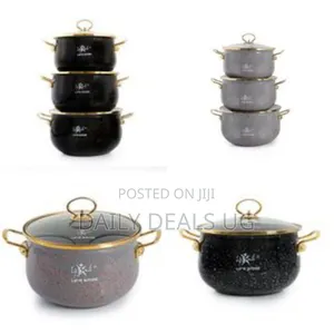 Life Smile 6 Pieces of Granite Non-Stick Enamel Serving/Saucepans