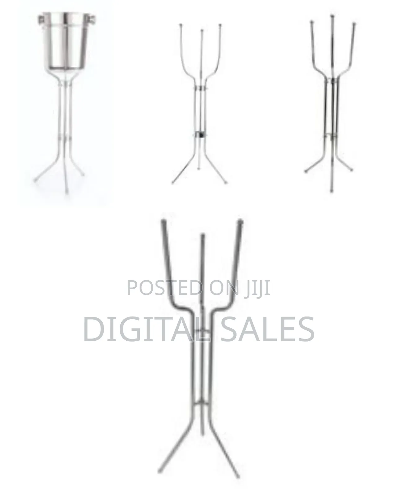 Stainless Steel Space Saving Chrome Wine Bucket Stand Only Champagne